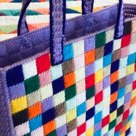 Multicolor‎ Colorblock Handcrafted Purse - Picture 2 of 8